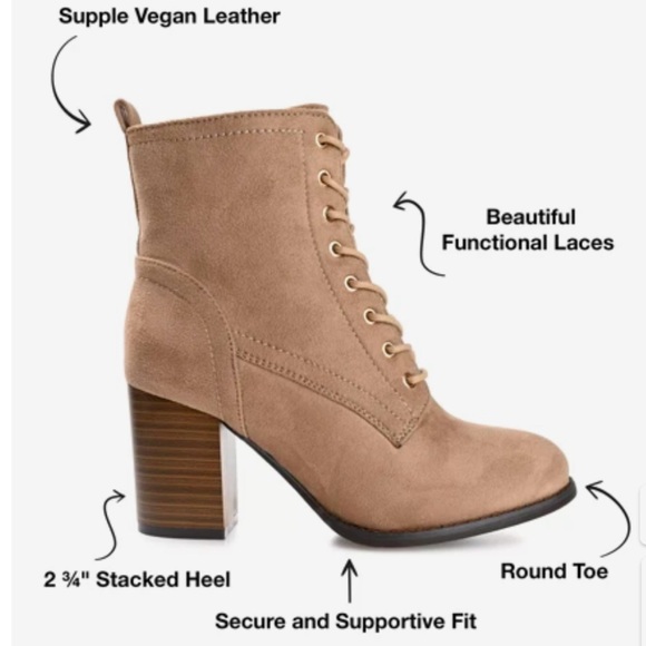 NIB Journee Collection “Baylor” taupe faux suede bootie, size 6.5 medium - Picture 8 of 13